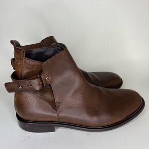 Nicole Farhi Ankle Boots Men Size 45 US 12 Brown Leather Strap made In Italy